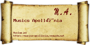 Musics Apollónia névjegykártya